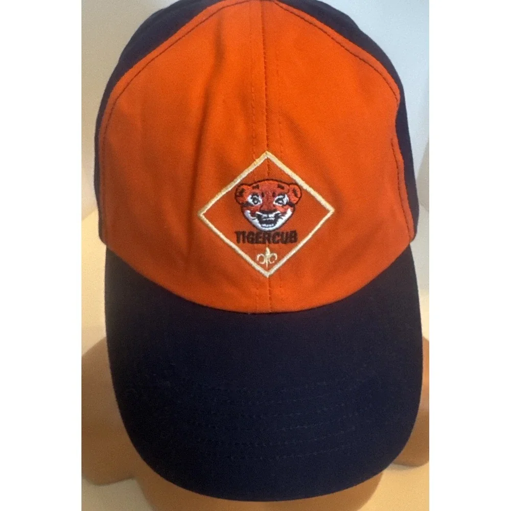 BSA Official Tiger Cub Scout Cap/Hat - M/L Adjustable Boy Scouts Hat Orange/Blue